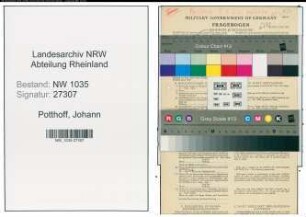 Entnazifizierung Johann Potthoff , geb. 02.01.1889 (Steiger)