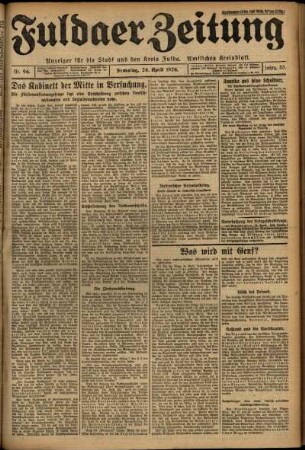 Ausgabe vom Samstag, den 24. April 1926.