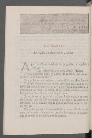 Capítulo XVI - Lances de honor y vileza