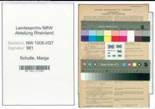 Entnazifizierung Marga Schulte , geb. 01.09.1905 (Studienraetin)