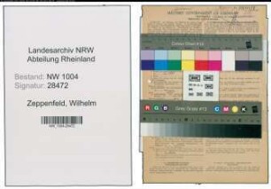 Entnazifizierung Wilhelm Zeppenfeld , geb. 11.09.1914 (Drogist)