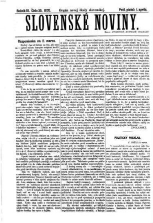 Slovenské noviny, 1870,3/12 = Jg. 3, 29. März - 31. Dez.