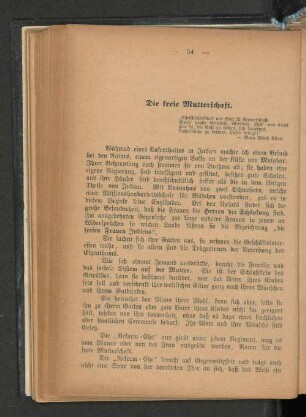 Die freie Mutterschaft.