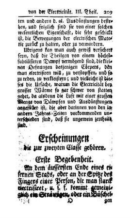 Erscheinungen die zur zweyten Classe gehören.