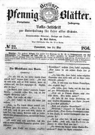 No. 22, Sonnabend, den 24. Mai