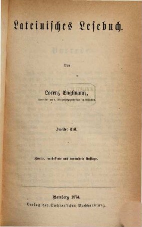 Lateinisches Lesebuch, 2