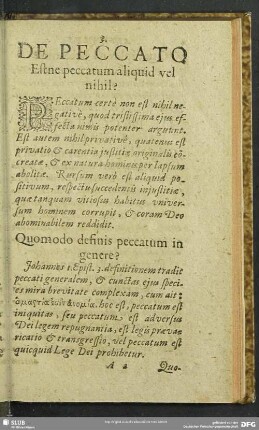 Estne peccatum aliquid vel nihil?
