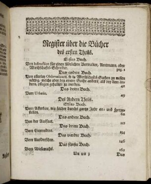 Register über die Bücher.