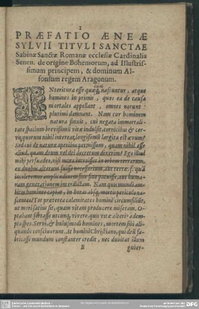 Praefatio Aeneae Sylvii Tituli Sanctae