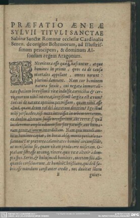 Praefatio Aeneae Sylvii Tituli Sanctae