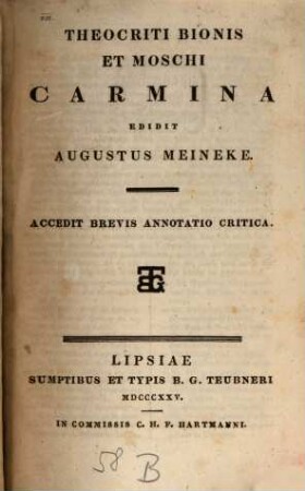 Theocritus, Bion et Moschus