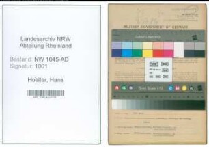 Entnazifizierung Hans Hoelter , geb. 08.07.1911 (Angestellter)