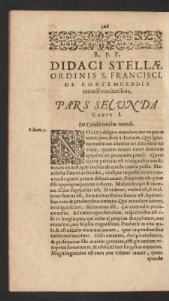 R. P. F. Didaci Stellae Ordinis S. Francisci, De Contemnendis mundi vanitatibus, Pars Secunda