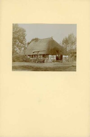 Neustadt-Glewe, Bauernhaus mit Reetdach