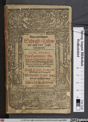 Alter und Newer Schreib-Calender auff das Jahr Jesu Christi M.DC.XXXXVI.