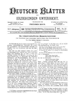 Die volkswirtschaftlichen Elementarkenntnisse : im Rahmen der jetztigen Lehrpläne der Volksschule ; (Fortsetzung)