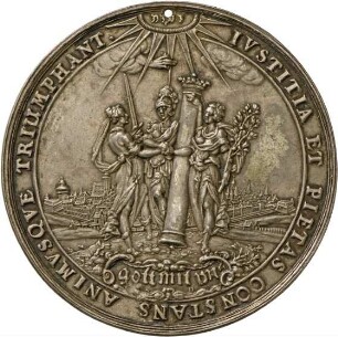 Medaille von Sebastian Dadler auf die Schlacht bei Breitenfeld (Leipzig), 1631