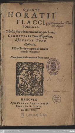 Qvinti Horatii Flacci Poemata