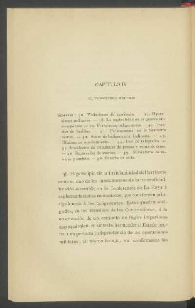 Capítulo IV - El territorio neutro