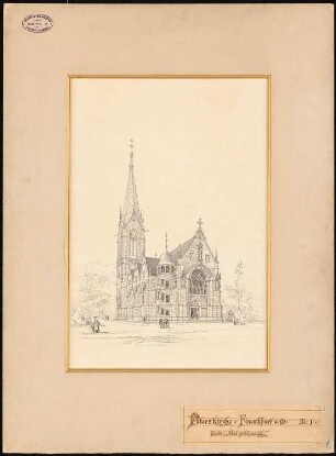 Peterskirche, Frankfurt/Main: Perspektivische Vorderansicht