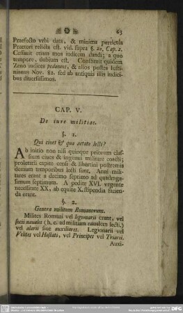 Cap. V. De iure militiae