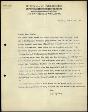 E. Langlotz an W. Wrede