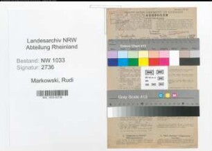 Entnazifizierung Rudi Markowski , geb. 05.09.1920 (Handelsvertreter)