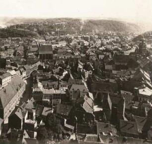 Meißen, Blick vom südlichen Domturm auf die Altstadt