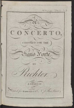 A CONCERTO, COMPOSED FOR THE Piano Forte, BY Richter