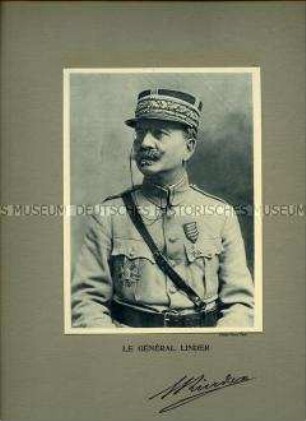 Uniformdarstellung, Porträtfoto, Henri Eugène Benjamin Linder in Generalsuniform, Frankreich, 1918/1923 .