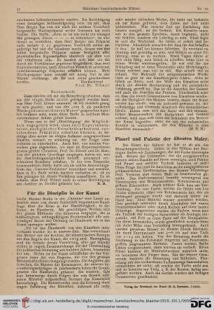 7: Für die Disziplin der Kunst
