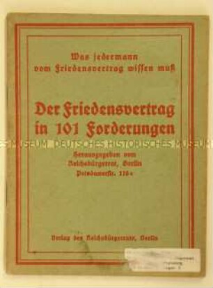 Kommentierte Dokumentation zu den Friedensbedingungen des Versailler Vertrages