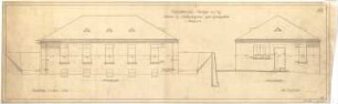 Billing, Hermann; Singen; Krankenhaus - Isoliergebäude, Vorderfassade (Ansicht); Seitenfassade (Ansicht)