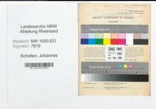 Entnazifizierung Johannes Scholten, geb. 23.02.1913 (Polizeibeamter)