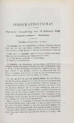 Algemeene vergadering van 10 Februari 1885