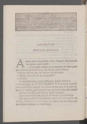 Capítulo XIV - Deber de hermano
