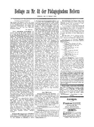 Anzeigen : Beilage zu Nr. 41 der Pädagogischen Reform