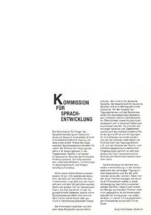 Kommission für Sprachentwicklung
