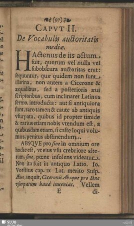 Caput II. De Vocabulis auctoritatis mediae