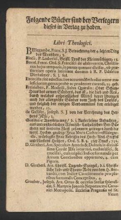 Folgende Bücher sind bey Verlegern dieses in Verlag zu haben.