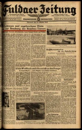 Ausgabe vom Mittwoch, den 13. Oktober 1943.
