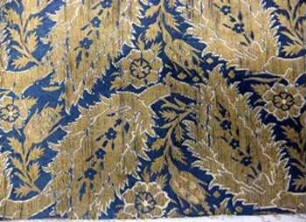 Seidenbrokat mit üppigem Lanzettblatt-Dekor