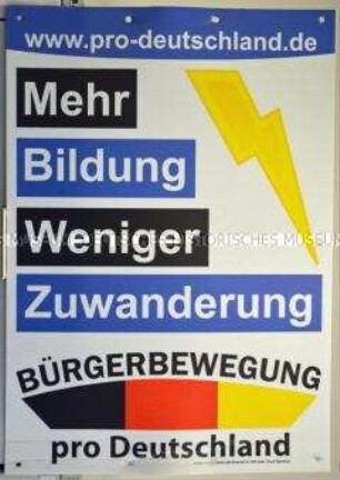 Wahlplakat der Bürgerbewegung pro Deutschland zur Wahl des Berliner Abgeordnetenhauses am 18. September 2016