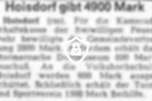 Hoisdorf gibt 4900 [Name maskiert]