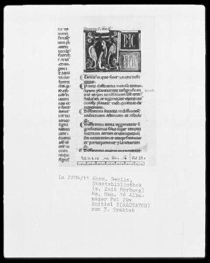 Albumasar, Introductorium maius in astrologiam — Initiale T (RACTUS), Folio 29 verso