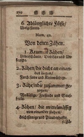 Num.42. Von denen Zähen.