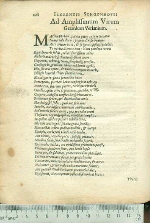 Ad Amplissimum Virum Gerardum Verlanium.