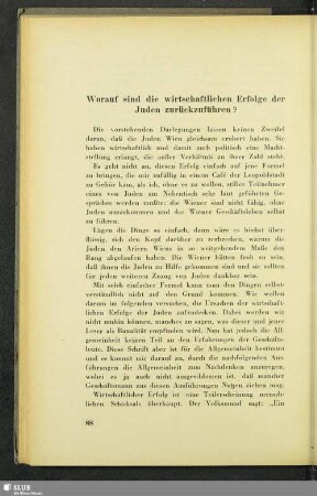 Worauf sind die wirtschaftlichen Erfolge der Juden zurückzuführen?