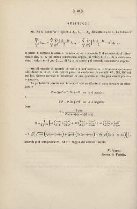 Quistioni 65 e 66.