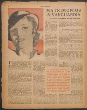 Matrimonios de vanguardia : Un cuento de Germán García Hamilton